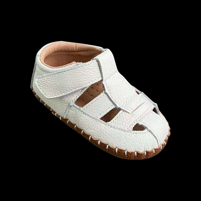 Sapatos sola macia de verão para criança infantil, sandálias respiráveis sem queda para bebês, 2024