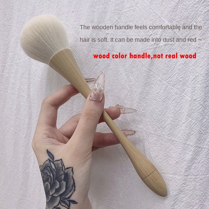 Escova de unhas japonês para manicure arte do prego de madeira escova de unha acessórios ferramenta macio grande cabeça gel polonês poeira escovas de limpeza