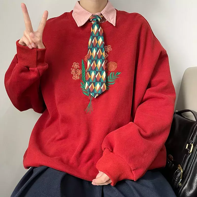 JK-Uniforme de style japonais pour femmes, cravates à la mode pour filles, uniforme de la présidence, fleur mignonne, accessoires scolaires