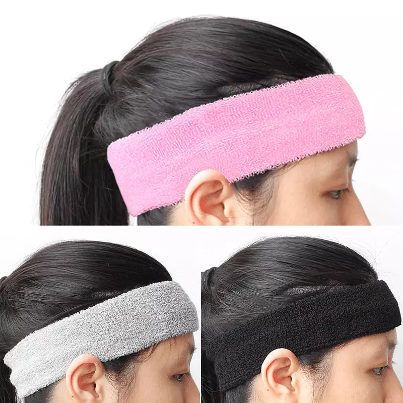 Sport Baumwolle Schweißband Stirnband für Männer Frauen Unisex Yoga Haarband Gym Stretch Kopf Bands Starke Elastische Fitness Basketball Band
