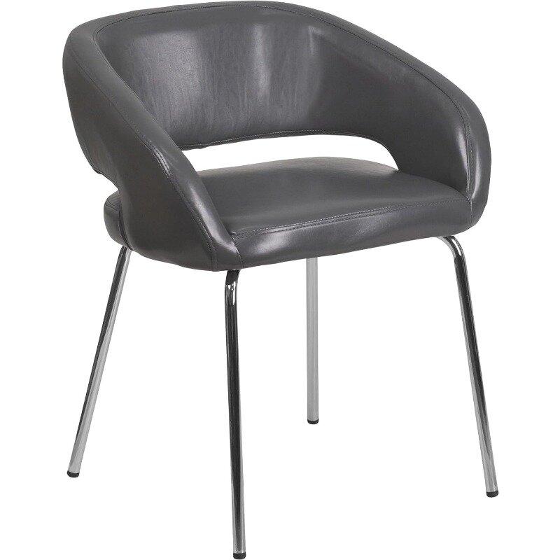 Серия Fusion, современный черный кожаный мягкий стул для боковой стойки