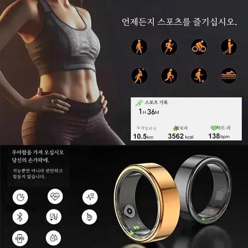 Smart Ring Militär qualität Titan Stahls chale Gesundheits überwachung 3atm wasserdichte Multi-Sport-Modi für Huawei Uhr iOS Xiaomi