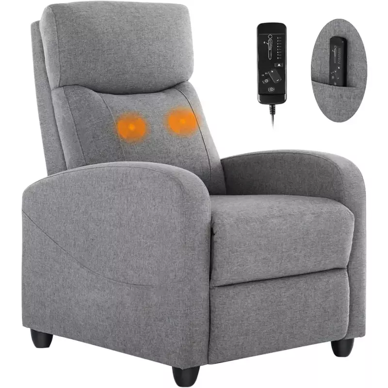Sedia da soggiorno sedia reclinabile per massaggio in tessuto sedie avvolgibili sedia reclinabile moderna regolabile con schienale imbottito