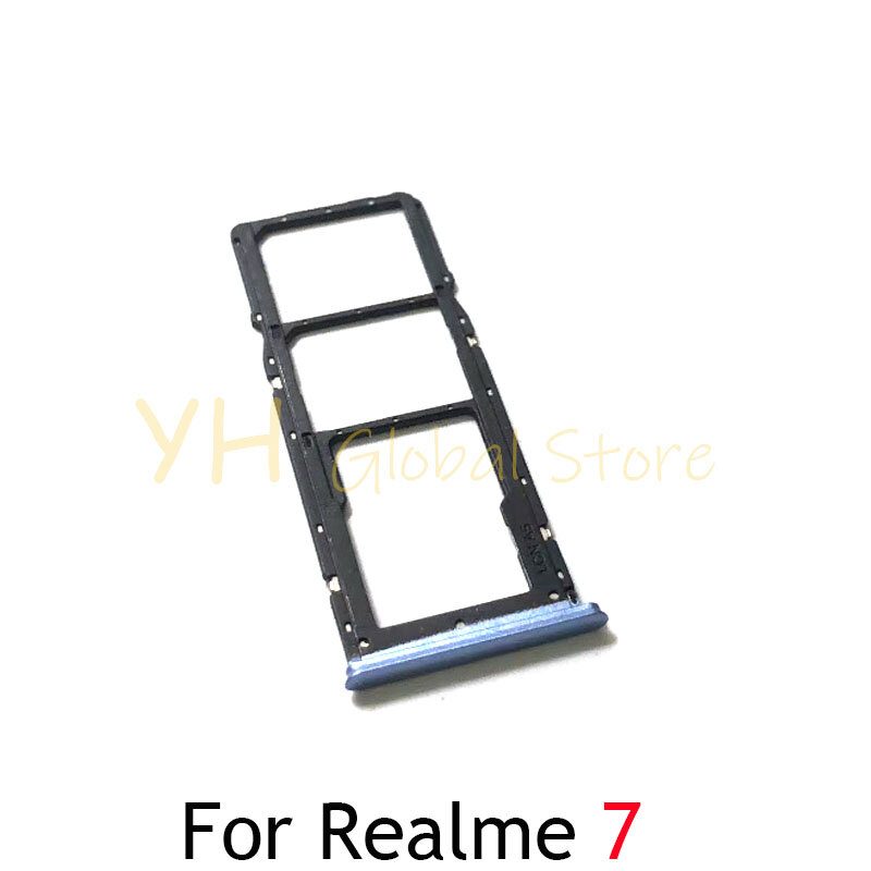 Pemegang baki Slot kartu Sim OPPO Realme 7 Pro, suku cadang perbaikan