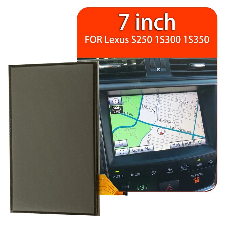 Pantalla táctil resistiva LCD Original para Lexus IS250, IS300, IS350, 7,3 pulgadas, 4 pines, LTA070B511F, LTA070B510F, 1 unidad
