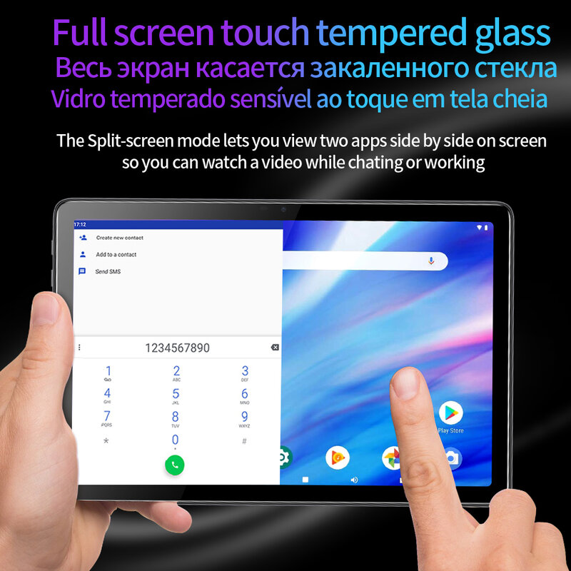 Tablette 4G Android 12 de 10.1 Pouces, 8 Go de RAM, 256 Go de ROM, Appel Téléphonique, Octa Core, Google Play