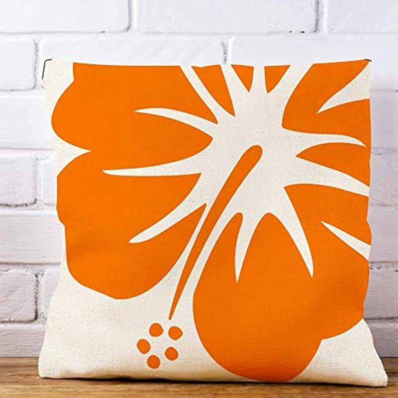 Capa de almofada de almofada de hibisco laranja decoração de casa fronha