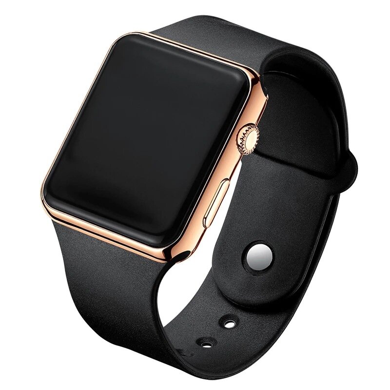 Reloj LED con correa rosa para hombre y mujer, pulsera Digital de silicona, relojes inteligentes