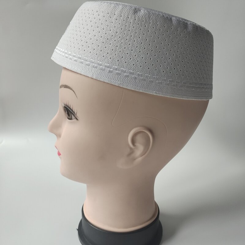 Topi Muslim untuk pria, pakaian gratis pengiriman topi doa Kufi aksesoris Islami Hijab Arab Saudi bordir Yahudi