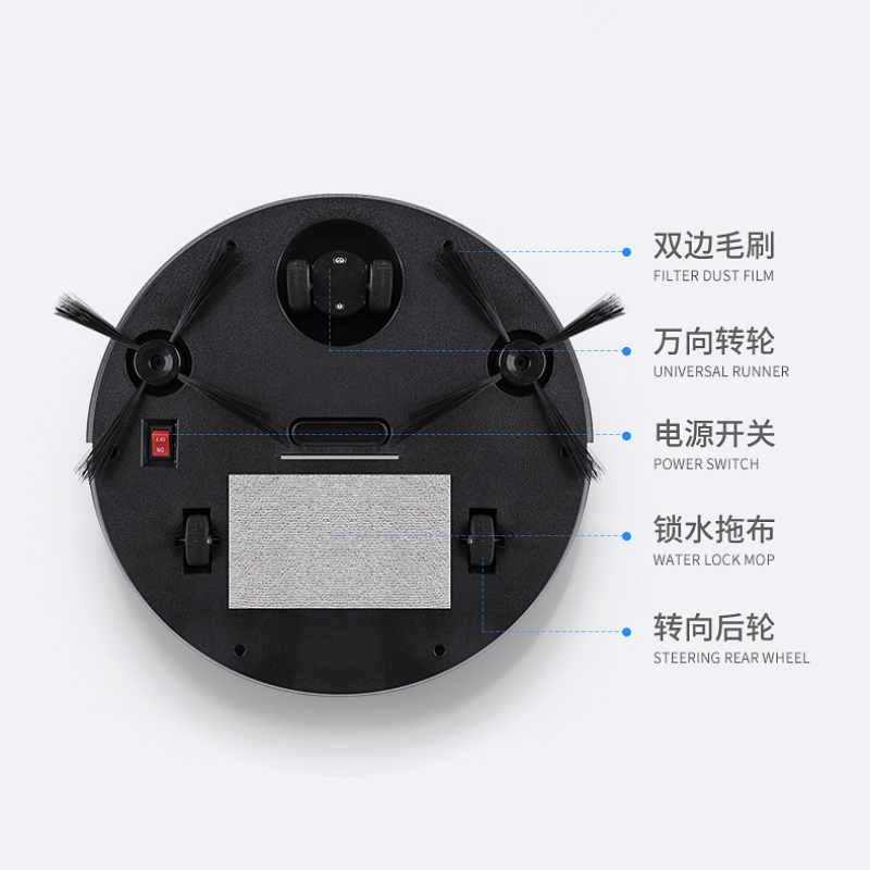 Electric Sweeper Small Vacuum Cleaner Household Lazy Cleaner Whole House Cleaning Robot 3000mAh Lithium Battery USB Charging