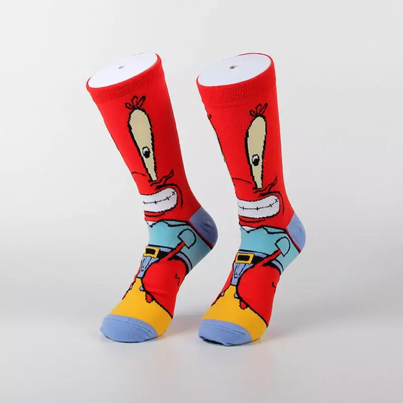 Kawaii Sponge-bob Socks Patrick Star Squidward Tentacles Cartoon Socks calzini a tubo di tendenza maschile in puro cotone vendita diretta