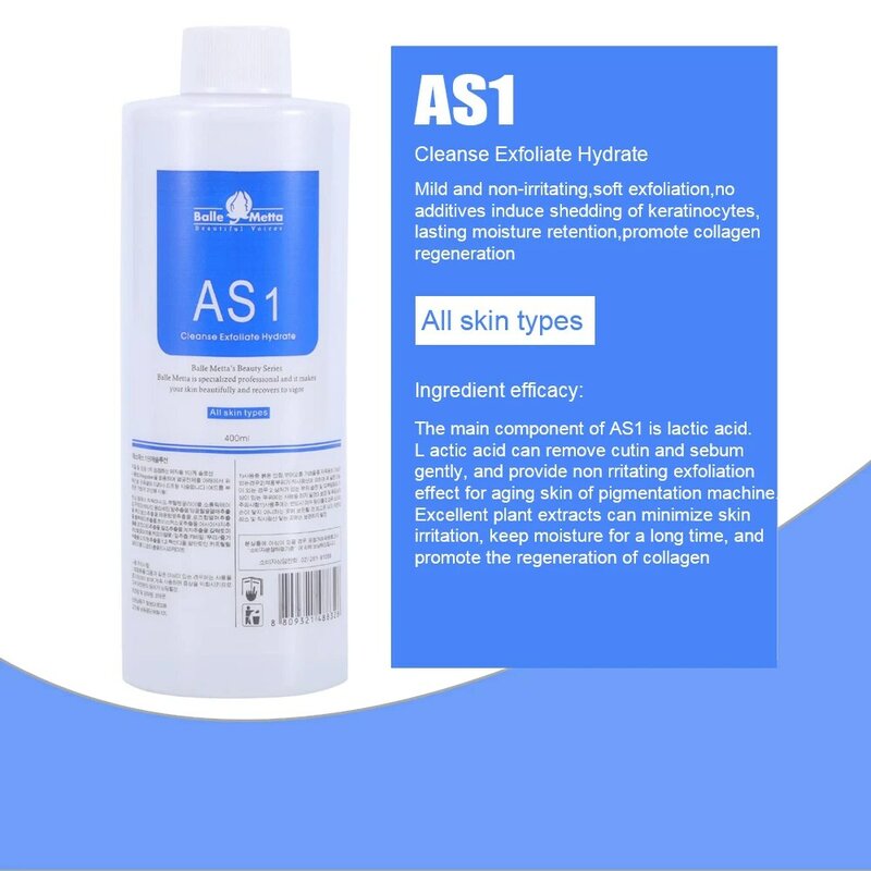 Solution qualifiée ale Hydra AS1 SA2 AO3, pour machine à peeling, sérum pour nettoyage du visage, vente en gros