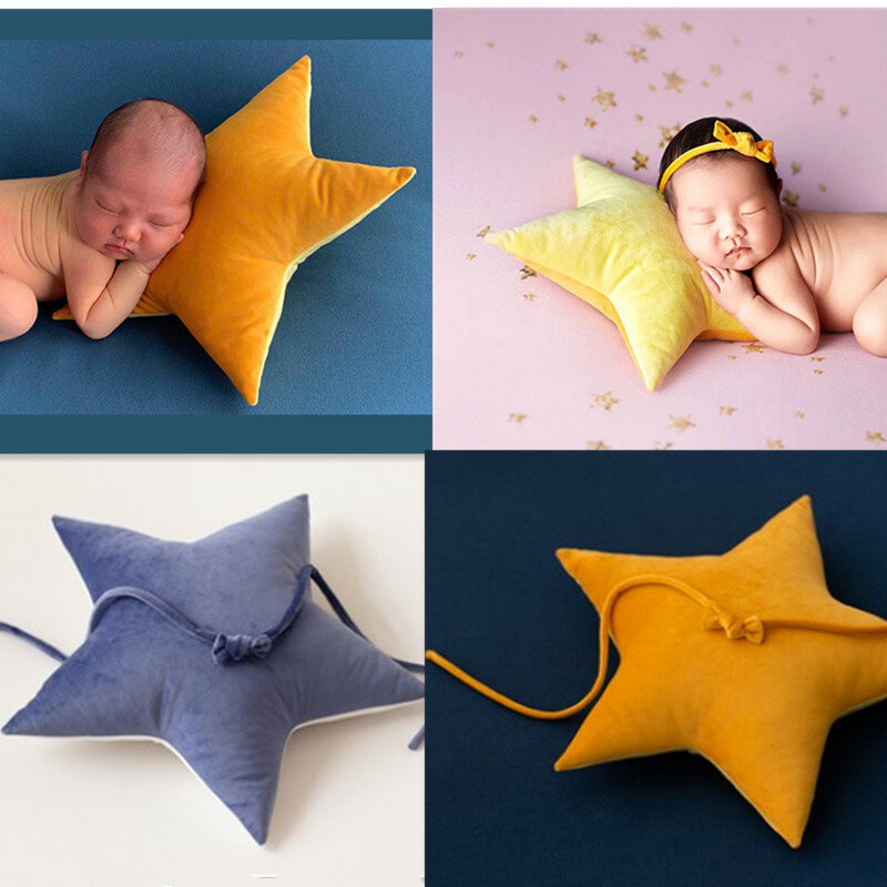 Sunshine-almohada auxiliar para fotografía de recién nacidos, accesorio para Sesión de estrellas con diadema, almohada suave para posar de bebé, doble cara disponible