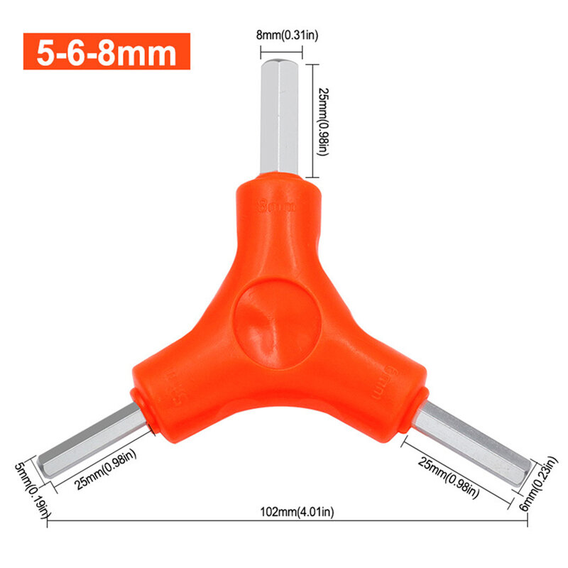 3 In 1 Trigeminal Hex Key Hexagon Socket Wrench Hand Tools Spanner Anti-slip For Bicycle Auto Maintenance Repairing Manual Tools