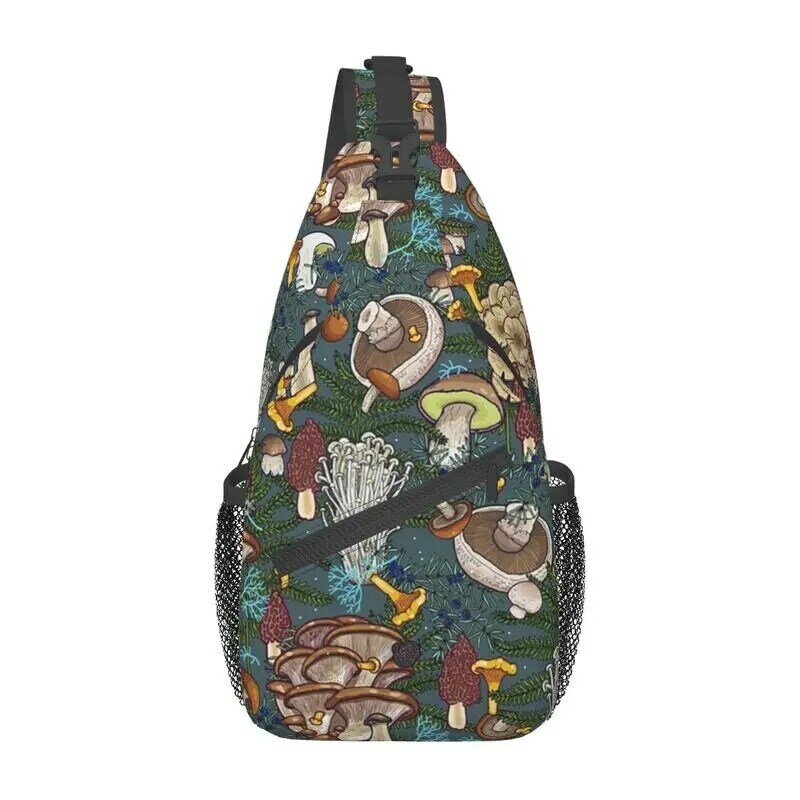 Крутые сумки-слинги с рисунком грибов для путешествий, пеших прогулок, мужской нагрудный рюкзак через плечо, рюкзак на плечо