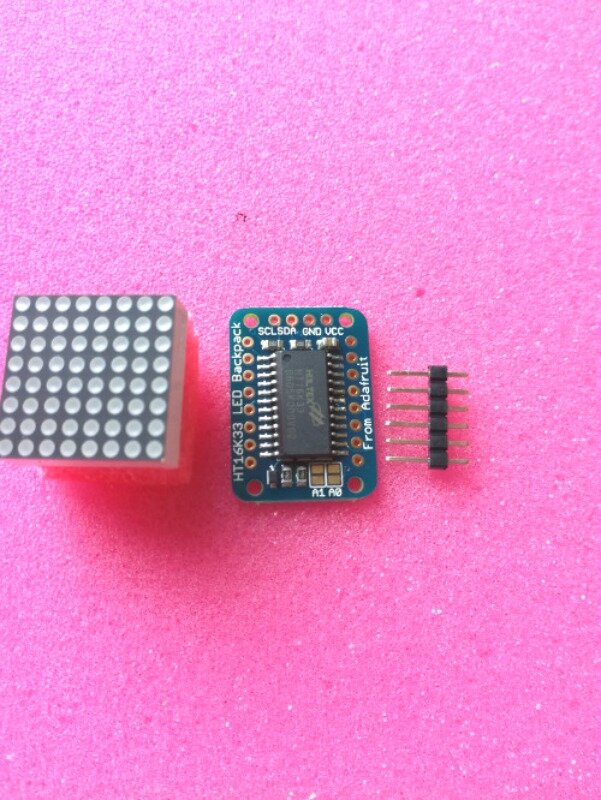 ตอนนี้872มินิ8x8 LED Matrix w/ I2C กระเป๋าเป้สะพายหลังคณะกรรมการพัฒนา Adafruit