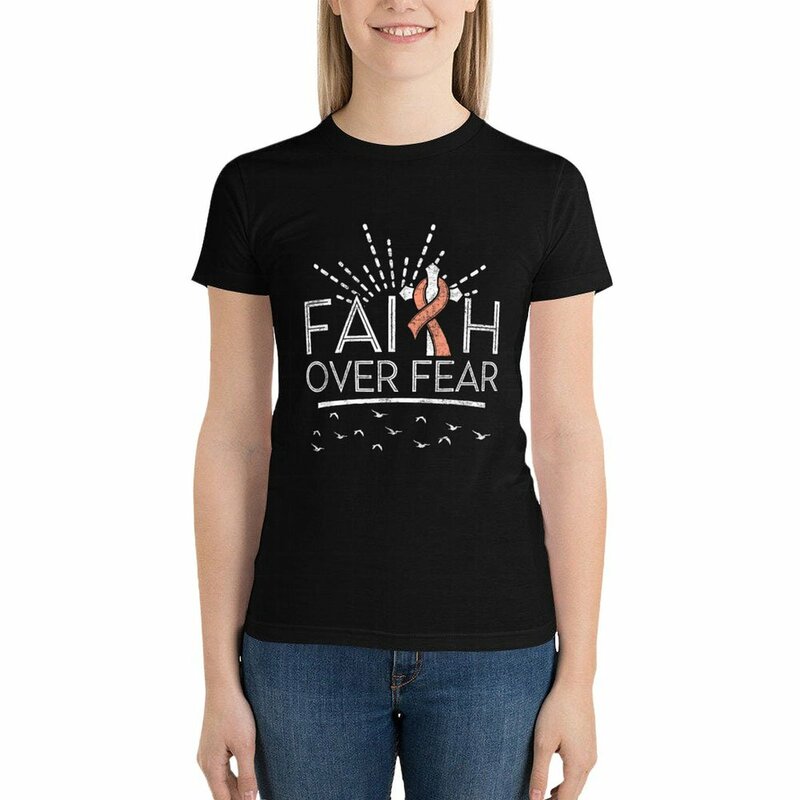 قميصّة بشريط الخوخ ، السرطان ، الإيمان على الخوف ، الحجم الصغير
