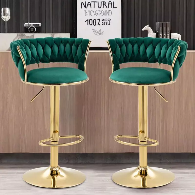 Obrotowa metalowe stołki barowe luksusowy projektant z regulowaną wysokością krzesło barowe licznik relaksujący miękki Taburete altowy dom umeblowanie