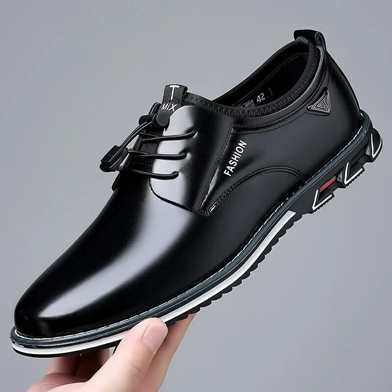 حذاء بريطاني كاجوال فردي للرجال ، حذاء رسمي من جلد البقر ، مريح برقبة منخفضة ، جديد