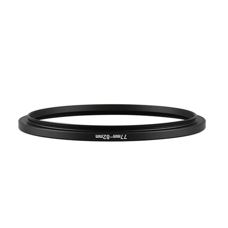 Alumínio preto Step Up Filter Ring, adaptador de lente para Canon, Nikon, câmera Sony DSLR, 77mm-82mm, 77-82mm