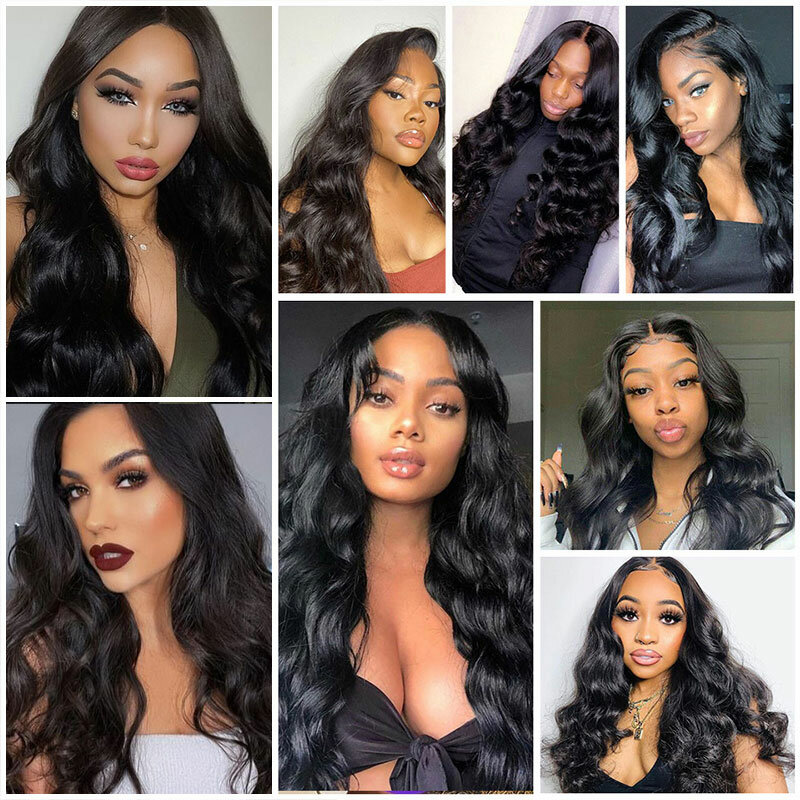 36 38 40 Inches Long Bundles Human Hair With Closure Body Wave Human Hair Bundles With Lace Frontal Remy Brazilian Hair Closure
