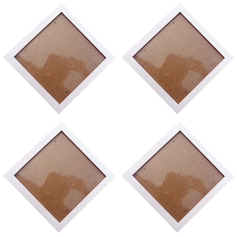 4X Square Thick Pine Wood Photo Frame Wall Picture Frame(White, 6 Inch)