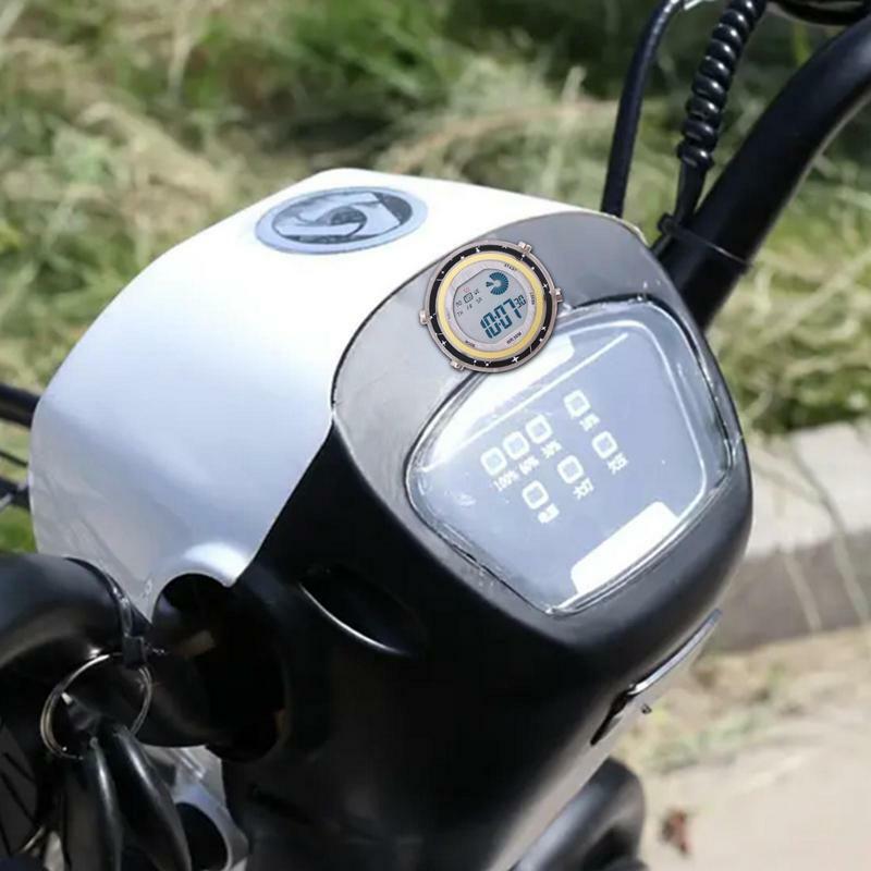 Jam Digital sepeda motor tahan air tempel di sepeda motor jam tangan Dial bercahaya untuk sebagian besar sepeda motor SUV mobil