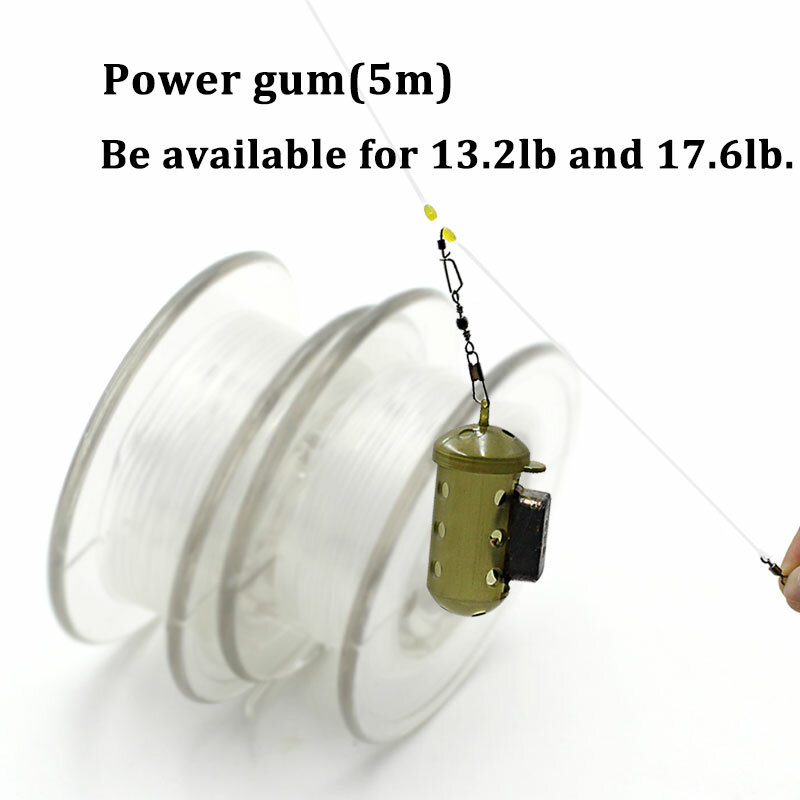 Carp Fishing Line 5m 13.2LB/17.6LB Elastic Power Gum Hair Chod Helicopter Ronnie Rig For Carp Fishing Tackle Feeder Accessories