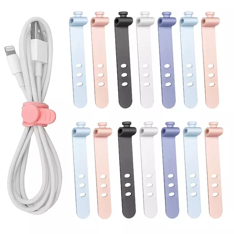 Phone Cable Organizer Earphone Clip Charger Cord Management 3 Hole Line Storge Holder Clips Data Line Bobbin Winder Straps