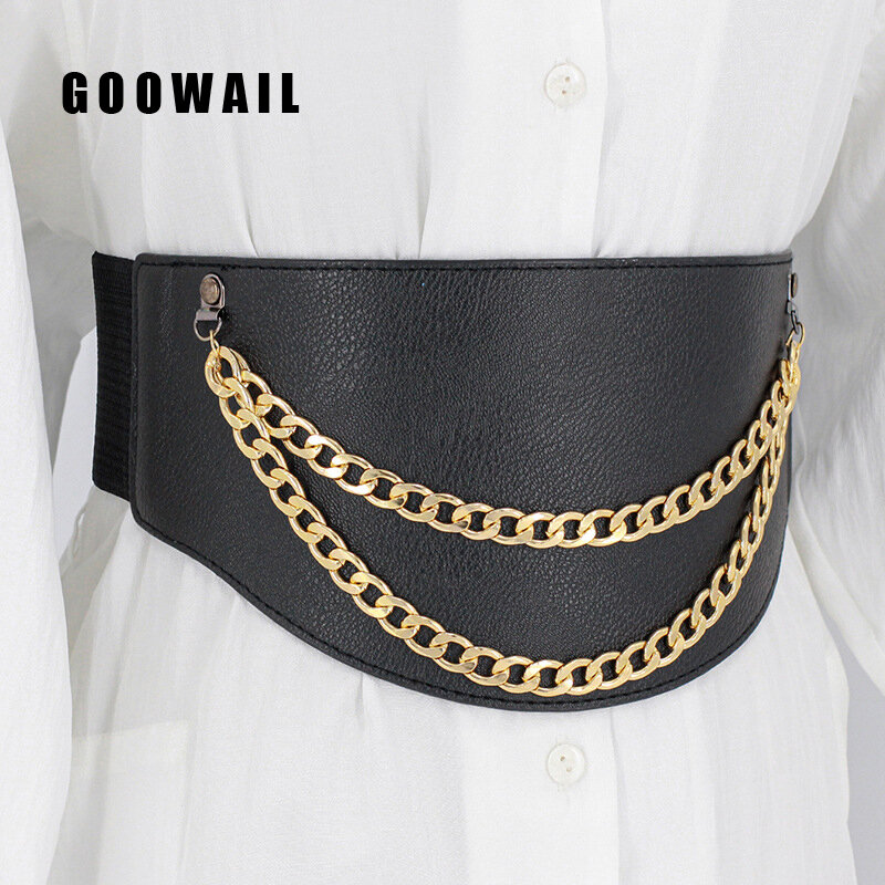 GOOWAIL-cinturones de lujo para mujer, faja elástica de cintura alta, gran oferta europea, 2022