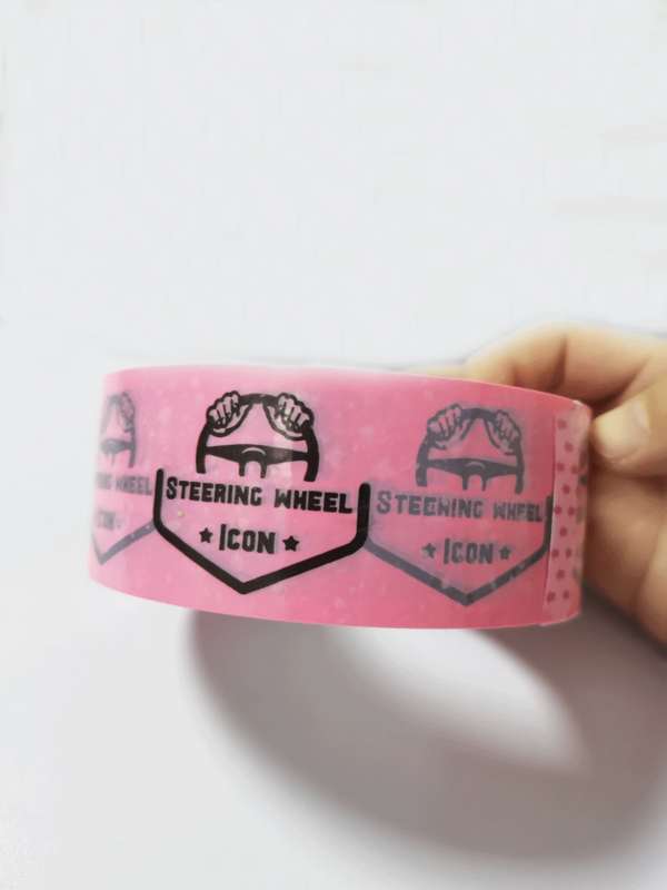 Cinta Rosa personalizada con logotipo impreso, paquete adhesivo