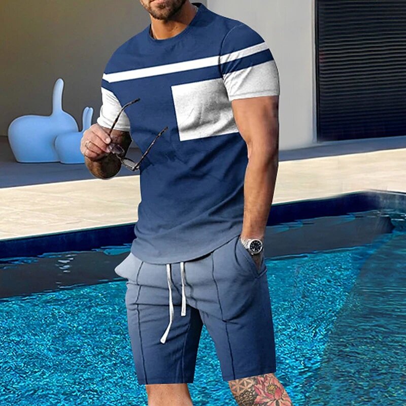 Мужская футболка с 3D-принтом, новый модный дизайнерский повседневный костюм большого размера с круглым вырезом и коротким рукавом