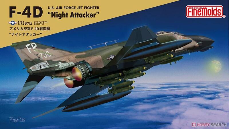Moldes finos Night Attachment, USAF F-4D, 72747 1 72, Modelo plástico
