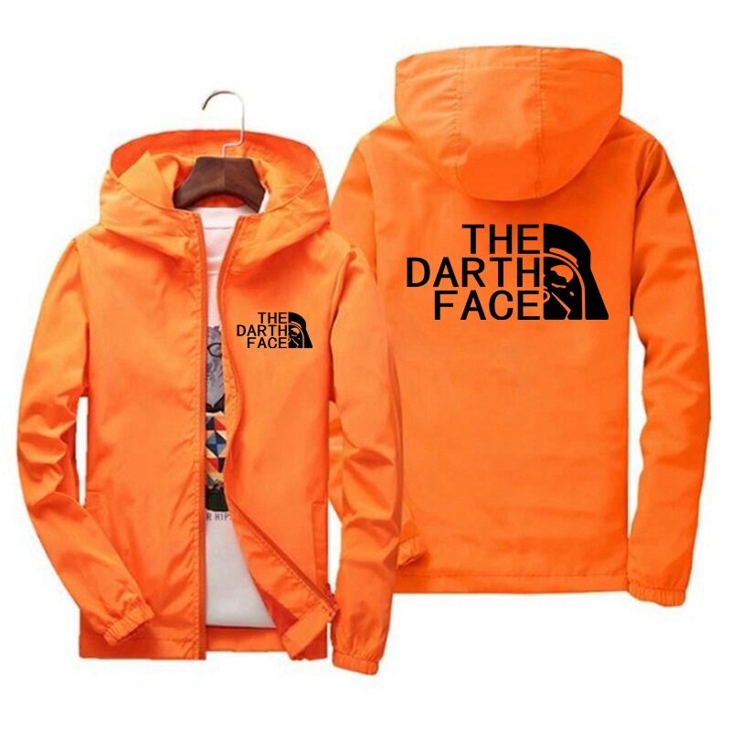 Мужская куртка-бомбер DARTH FACE, Мужская ветрозащитная куртка на молнии, весна и осень, повседневная Рабочая куртка, модная спортивная куртка, женская