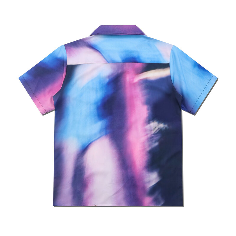 Y2K Streetwear Fashion Mens Colorful Tie Dye Hawaiana Short Sleeve Shirts Summer New Trendyol Men Beach Shirt Chemise Homme Hemd