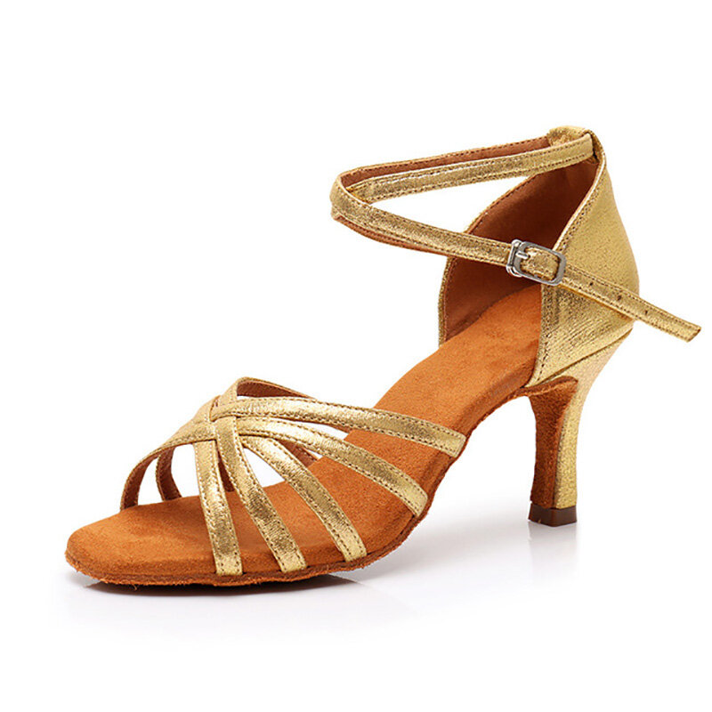 Zapatos de baile latino para mujer y niña, zapatillas de baile de salón, Jazz, Salsa, suela suave para interiores, 5/7cm