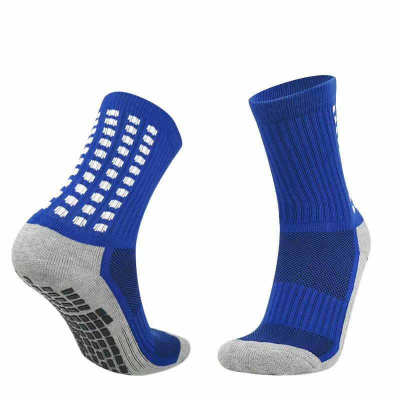Chaussettes de football coordonnantes en silicone pour hommes et femmes, longues chaussettes de sport