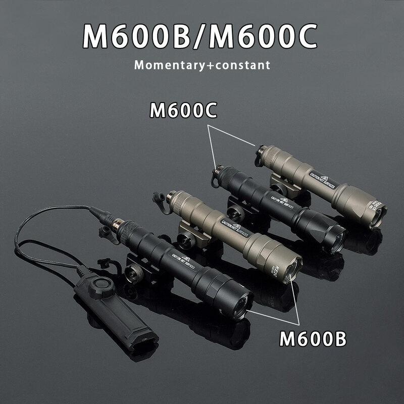 Surefir-linterna táctica M600, M600B, M600C, luz para arma, Rifle, arma, linterna, luz de explorador, caza, riel Pictinny