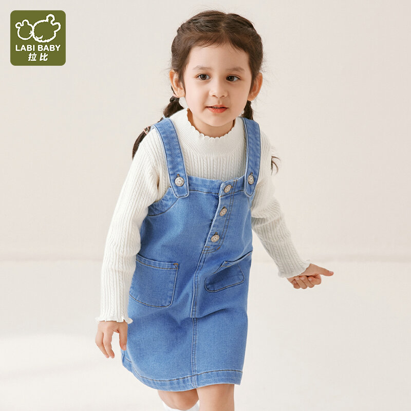 3-10 Jahre Mädchen Jeans kleider Kinder Riemen Overalls Kleid mit Taschen stilvolle Kinder Sommer Frühling Herbst Hosenträger Kleidung