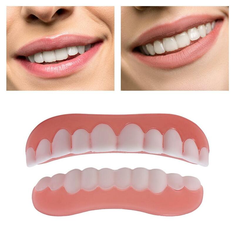 Fausses dents en silicone, placages supérieurs et inférieurs, accolades dentaires, pâte temporaire, fausse dent, outil de blanchiment des dents