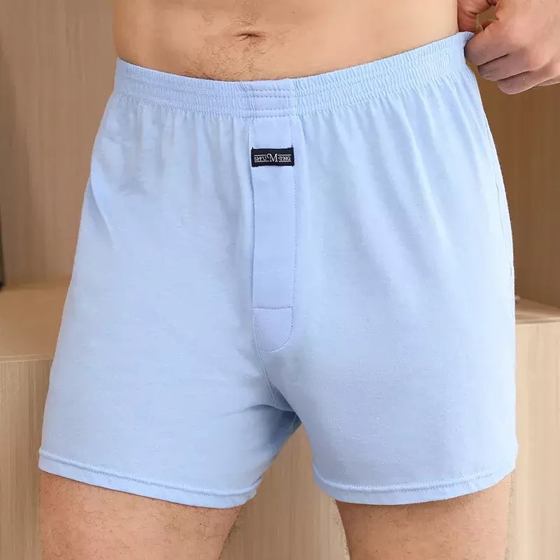 Pantalones cortos de pijama para hombre, ropa de dormir de 100% algodón, con cintura elástica, transpirable, holgada, para verano