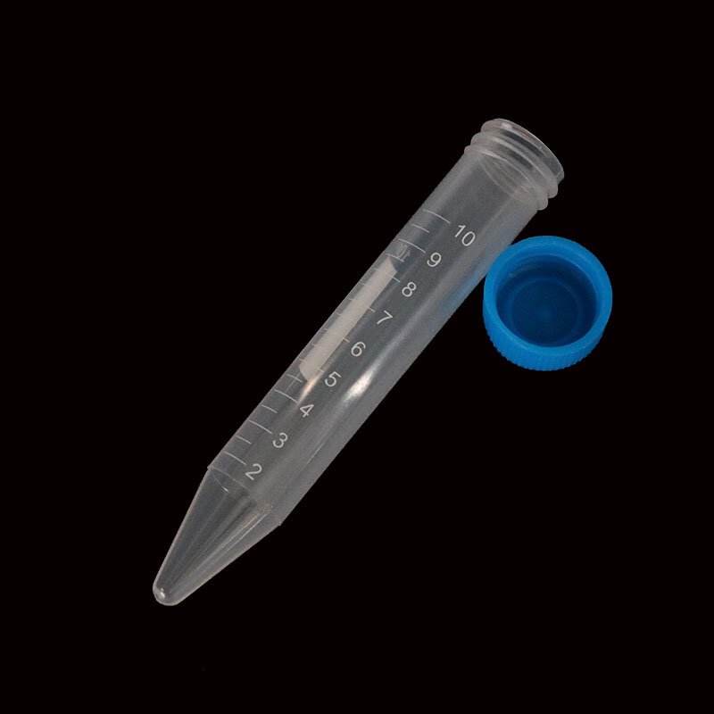 Garrafa de plástico multifuncional Tubo transparente Recipiente de armazenamento de amostras Tubo de centrífuga experimental 10ml, 10 Pcs Pack