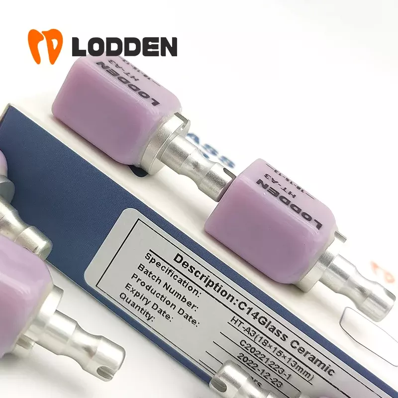 LODDEN-Laboratório Dental Lithium Disilicate Vidro Cerâmica Blocos, HT, LT para CAD CAM Sirona, Cerec Folheado, Dentista Materiais, C14, 5pcs por caixa