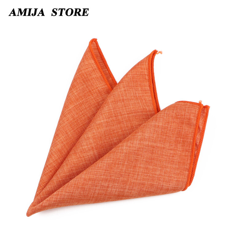 27Colors Solid Cotton Handkerchief For Man Shirt Accessories Orange Coral Wedding Party Daily Suit Pocket Square Chest Towel Gif