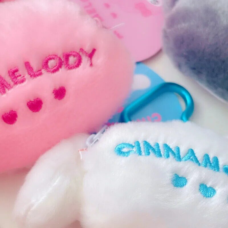 Kawaii Sanrio Kuromi My Melody Cinnamoroll Plush Bag Cartoon Anime Soft Stuffed Plushie Keychain Coin Purse Pendant Gift Toy