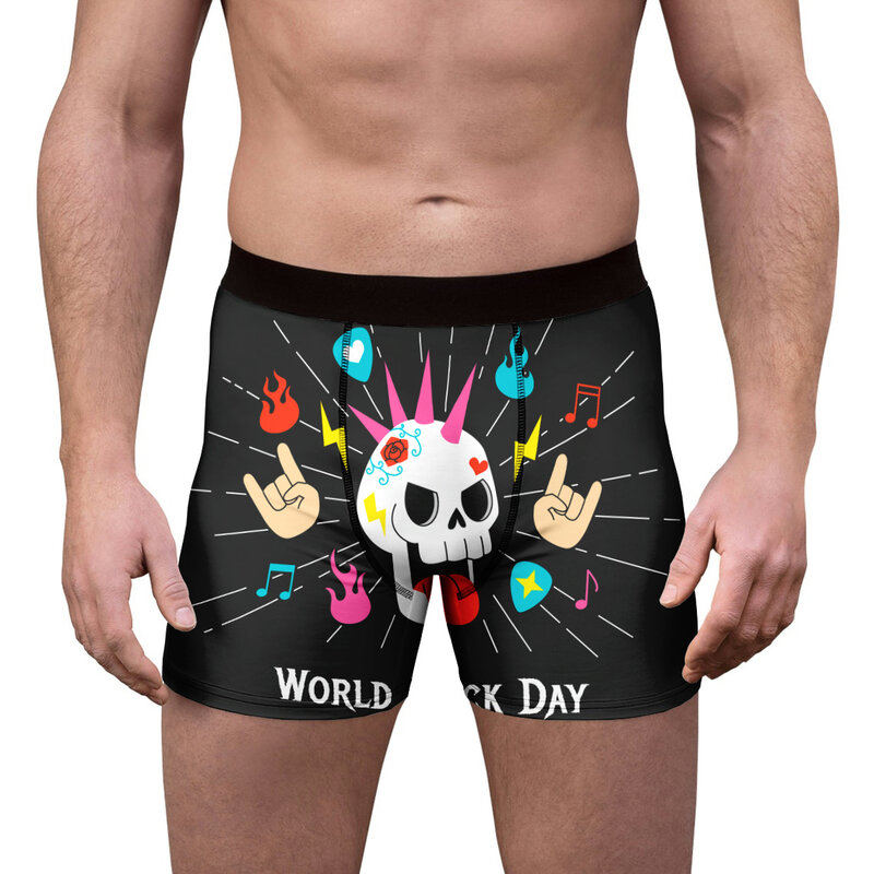 Skull Printed Men's Boxer Shorts Panties Fun Gift Cool Comfortable Breathable Underwear Women's Underpants Tight-fitting