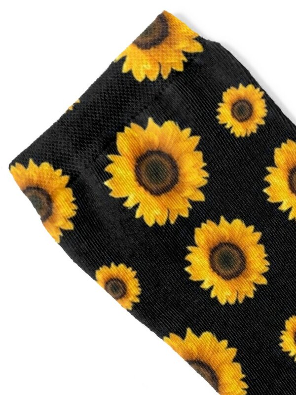 Anti-Slip Sunflower Pattern Socks para homens, meias de futebol feminino