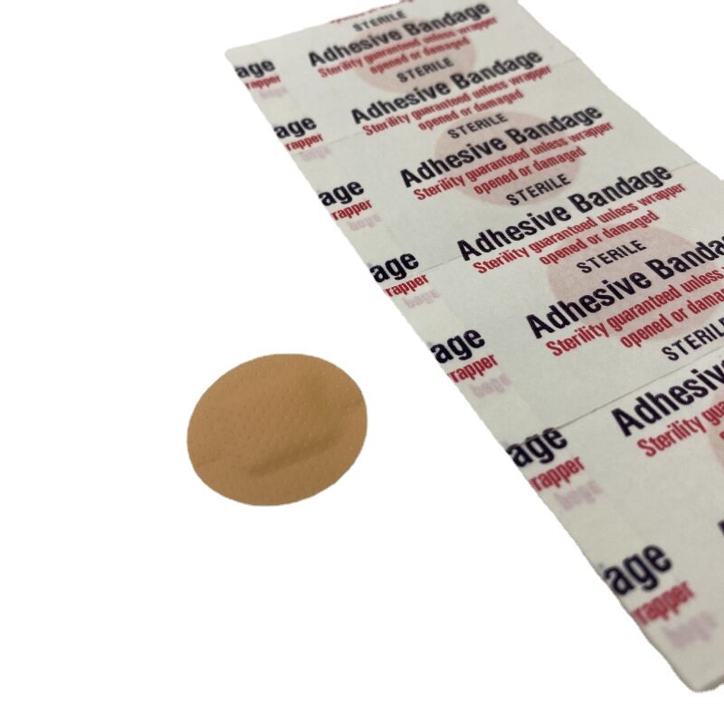 Round Band Aid Skin Patch para crianças, vacinação infantil ferida pele Dressing Patches, emplastros impermeáveis, curativo, 100pcs por conjunto
