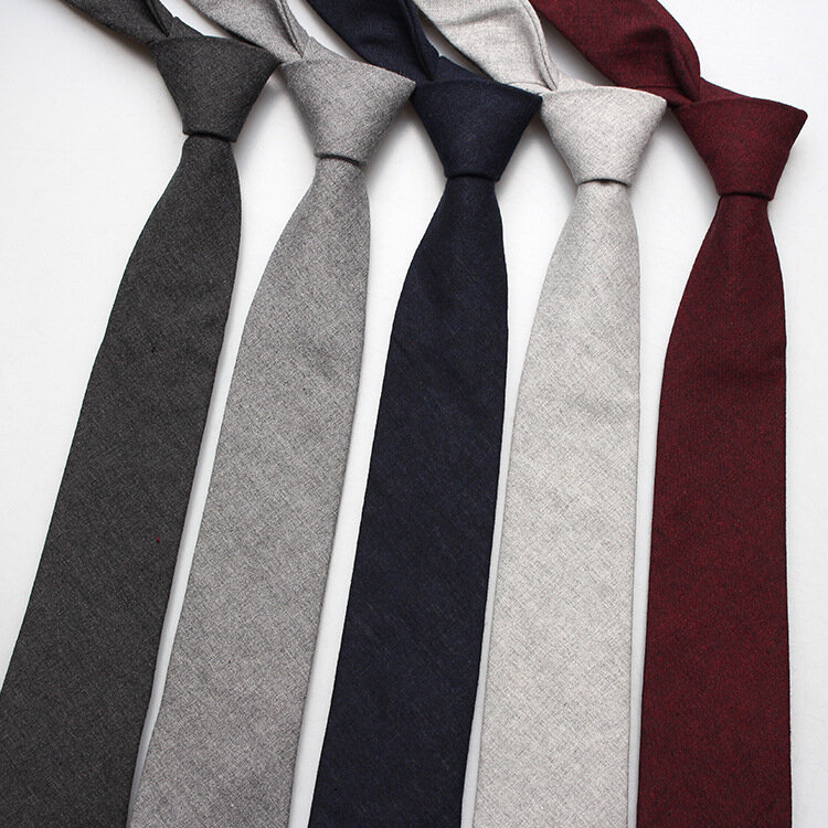 Linbaiway-Corbatas ajustadas de algodón para hombre, Corbatas informales de color negro para el cuello, Corbatas ajustadas de diseñador para negocios y boda