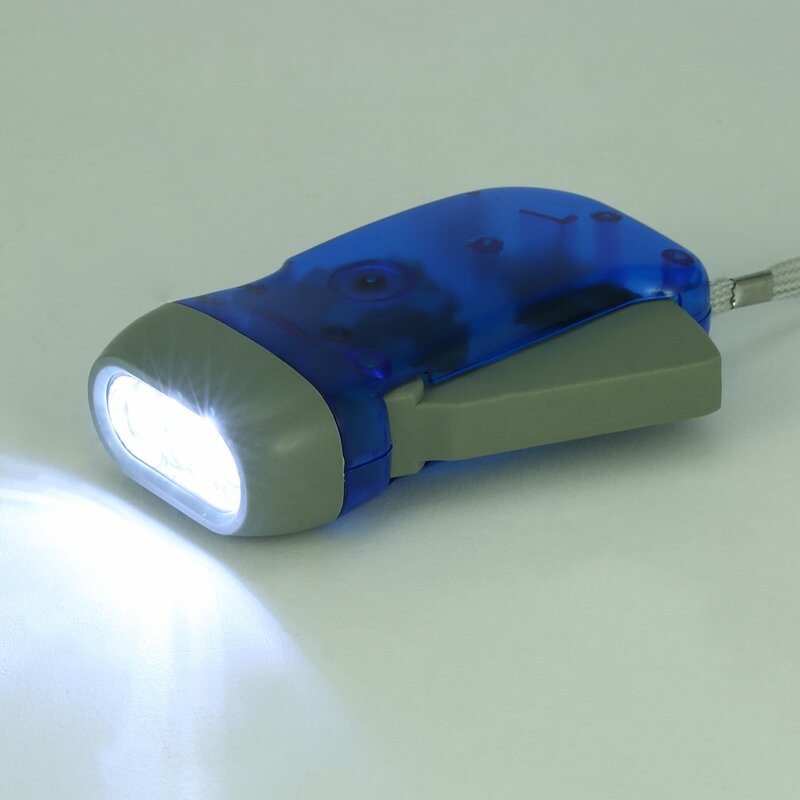 Lampe de poche à manivelle dynamo à pression manuelle, lampe torche à remonter, lampe de camping, lumière extérieure, maison, 3 LED